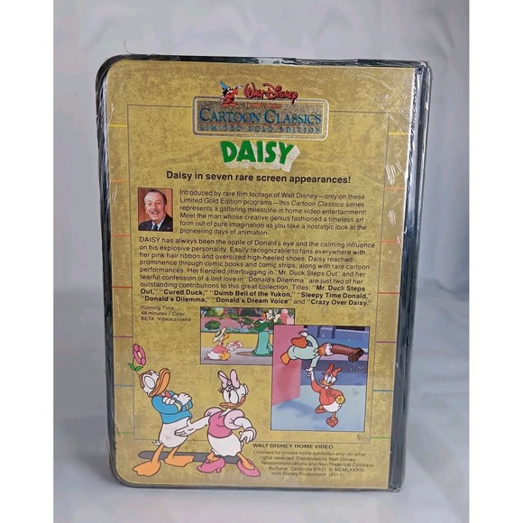 New Walt Disney Cartoon Classics Limited Gold Edition Daisy BETAMAX Sealed-READ - Picture 4 of 11